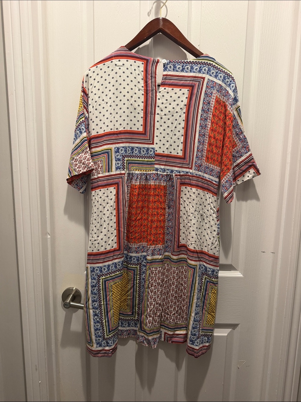 The Vermont Country Store Women's Patchwork Print Popover Dress Size L Cottage - Picture 4 of 4